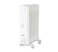 Warmlite WL43004YTW 2000W 9-Fin Oil Filled Radiator with 3 Power Settings and Adjustable Timer, White