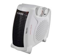 Warmlite Portable Flat Fan Heater, Adjustable Thermostat, Overheat Protection, Lightweight, 2 Heat Settings 1000-2000 W, White