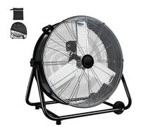 WARMLREC Industrial Fan 24 Inch Heavy Duty Drum 3 Speed 8100 CFM Air Circulation High Velocity Fan For Warehouse, Workshop, Factory, Commercial, Residential and Greenhouse Black