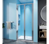 Warmora 700X1850mm Bifold Shower Door Shower Enclosure 5mm Toughened Safety Glass Reversible Fitting Chrome Aluminium Frame