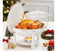 WARMOUNTS White Chafing Dishes for Buffet 5L with Lid