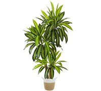 Warmplants Artificial Dracaena Tree, 6ft Tall Fake Dracaena Plant with Basket, Indoor Outdoor Faux Topiary Yucca Trees for Office Home Living Room Porch Patio Décor