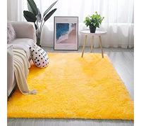 warmsile Fluffy Soft Kids Room Rug Baby Nursery Decor, Anti-Skid Large Shag Fur Area Rugs, Modern Indoor Home Living Room Floor Carpet for Children Boys Girls Bedroom Rugs,Yellow,60 x 120 cm