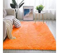 warmsile Fluffy Soft Kids Room Rug Baby Nursery Decor, Anti-Skid Large Shag Fur Area Rugs, Modern Indoor Home Living Room Floor Carpet for Children Boys Girls Bedroom Rugs,Orange,80 x 160 cm
