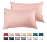 Warmstar Cotton King Size Pink Pillow Cases 2 Pack 90 x 50 cm,600 Thread Count Soft Pillowcases Breathable,Satin Weave Long Staple Cotton Pillow Case Hypoallergenic with Envelope Closure