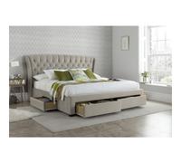 Bedmaster Newton Warm Stone Velvet 4 Drawer Storage Bed Kingsize
