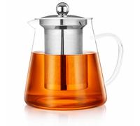 WarmTeaset 1400ML Large Glass Teapot with Infuser - Heat-Resistant Borosilicate Tea Pot, Removable Round Strainer for Loose Leaf Tea, Transparent Kettle for 4-6 Cups