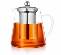 WarmTeaset Round Glass Teapot with Infuser - 950ML Borosilicate Tea Kettle, Heat Resistant Strainer,Transparent Pot for Loose Leaf & Flower Tea