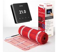 Warmup 2M² Electric Underfloor Heating Sticky Mat & Element Wifi Thermostat - Dark Chrome