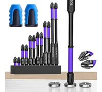 Warmyard D1 Anti-Slip and Shock-Proof Bits with Phillips Screwdriver Bits, Magnetic Screwdriver Bits, Upgraded High Hardness and Strong Magnetic Bit, Impact Driver Bit Set (2Set)
