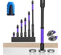 Warmyard D1 Anti-Slip and Shock-Proof Bits with Phillips Screwdriver Bits, Magnetic Screwdriver Bits, Upgraded High Hardness and Strong Magnetic Bit, Impact Driver Bit Set (1Set)