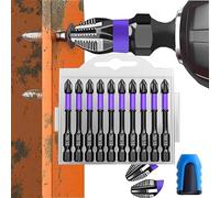 Warmyard Magnetic Screwdriver Bits, D1 Anti-Slip and Shock-Proof Bits with Phillips Screwdriver Bits, Upgraded High Hardness and Strong Magnetic Bit, D1 Impact Driver Bit Set (10pcs 65mm)
