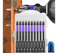 Warmyard Magnetic Screwdriver Bits, D1 Anti-Slip and Shock-Proof Bits with Phillips Screwdriver Bits, Upgraded High Hardness and Strong Magnetic Bit, D1 Impact Driver Bit Set (10pcs 90mm)