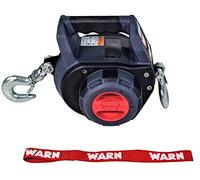 WARN 101570 Handheld Portable Drill Winch with 40 Foot Steel Wire Rope: 750 lb Pulling Capacity, Gray