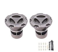 WARN 108325 Premium Manual Locking Hubs with All-Metal Cap and Dial, Set of 2 (Gray) - Fits: Ford Super Duty Trucks 2005-2022