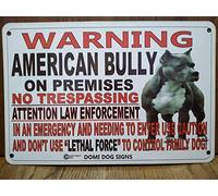 Warn American Bully Dog for Fence Beware of Dog Metal Sign 8x12 inch
