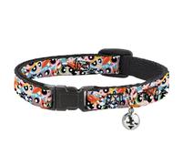 Warner Bros. Animation Cat Collar, Breakaway Collar with Bell, The Powerpuff Girls Expressions Stacked, 8.5 to 12 Inches 0.5 Inch Wide