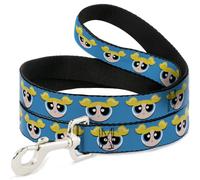 Warner Bros. Animation Pet Leash, Dog Leash, The Powerpuff Girls Bubbles Face Close Up Blue, 6 Feet Long 1.5 Inch Wide