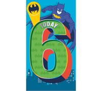 Warner Bros Batman Age 6 Birthday Card