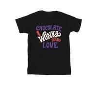 Warner Bros Boy's Chocolate Bar Love Cotton T-Shirt in Black | Size: 7-8 Years Warner Bros Black 7-8 Years