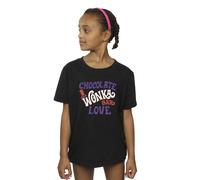 Warner Bros Girl's Chocolate Bar Love Cotton T-Shirt in Black | Size: 12-13 Years Warner Bros Black 12-13 Years