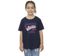 Warner Bros Girl's Chocolate Bar Love Cotton T-Shirt in Navy | Size: 5-6 Years Warner Bros Navy 5-6 Years