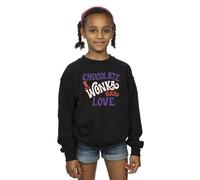 Warner Bros Girl's Chocolate Bar Love Sweatshirt in Black | Size: 12-13 Years Warner Bros Black 12-13 Years
