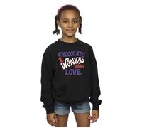 Warner Bros Girl's Chocolate Bar Love Sweatshirt in Black | Size: 3-4 Years Warner Bros Black 3-4 Years