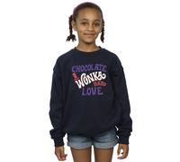 Warner Bros Girl's Chocolate Bar Love Sweatshirt in Navy | Size: 3-4 Years Warner Bros Navy 3-4 Years