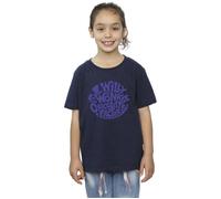 Warner Bros Girl's Typed Logo Cotton T-Shirt in Navy | Size: 3-4 Years Warner Bros Navy 3-4 Years