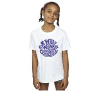 Warner Bros Girl's Typed Logo Cotton T-Shirt in White | Size: 5-6 Years Warner Bros White 5-6 Years
