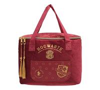 Warner Bros Harry Potter Gryffindor Alumni Lunch Bag - Official Red Velvet | Insulated Lunch Tote with Embroidered Hogwarts Crest, Tassel Zippers - School Lunch Box for Kids, Teens & Adult Fans