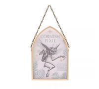 Warner Bros Harry Potter Herbology Arch Plaque - Cornish Pixie, Glass Wall Decoration with Chain Hanger, Collectible Fantasy Theme