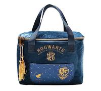 Warner Bros Harry Potter Ravenclaw Alumni Lunch Bag - Official Blue Velvet Insulated Lunch Tote with Embroidered Hogwarts Crest, Tassel Zippers - School Lunch Box for Kids, Teens & Adult