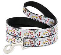 Warner Bros. Holiday Movies Pet Leash, Dog Leash, Frosty The Snowman Pose Scattered White, 6 Feet Long 1.5 Inch Wide