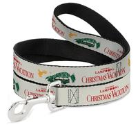 Warner Bros. Holiday Movies Pet Leash, Dog Leash, National Lampoons Christmas Vacation Icons White Green Red, 4 Feet Long 0.5 Inch Wide
