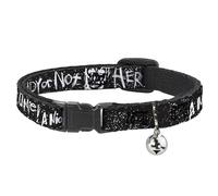 Warner Bros. Horror Movies Cat Collar, Breakaway Collar with Bell, A Nightmare On Elm St Ready or Not Scribbles Black White, 8.5 to 12 Inches 0.5 Inch Wide