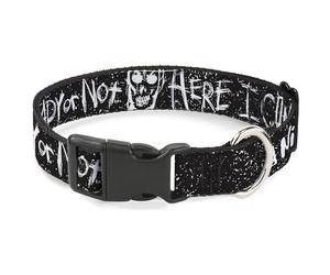 Warner Bros. Horror Movies Pet Collar, Dog Collar Plastic Buckle, A Nightmare On Elm St Ready or Not Scribbles Black White, 11 to 16.5 Inches 1.0 Inch Wide