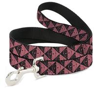 Warner Bros. Horror Movies Pet Leash, Dog Leash, Friday The 13th Jason Mask Diamond Split Black Red, 6 Feet Long 0.5 Inch Wide
