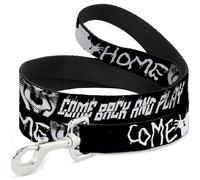 Warner Bros. Horror Movies Pet Leash, Dog Leash, It Pennywise Face Come Home Come Back and Play Black White, 6 Feet Long 1.5 Inch Wide
