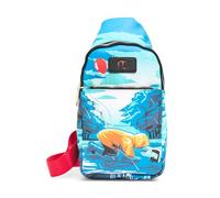 Warner Bros. Horror Movies Vegan Leather Crossbody Sling Bag, It Georgie Youll Float Too Vintage Poster Scene Blues, 7" x 14"