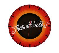 Warner Bros Looney Tunes "That's All Folks" Glass Clock - 30cm Warner Bros Multicolor