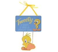 Warner Bros Looney Tunes Tweety Pie MDF Plaque With Swinging Tweety - 15cm Warner Bros Multicolor