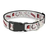Warner Bros. Pet Collar, Dog Collar Plastic Buckle, It Welcome to Derry Icons Collage White Black Red, 20 to 31 Inches 1.5 Inch Wide