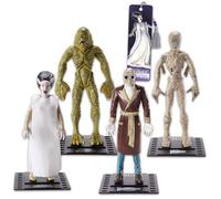 WARNER BROS PICTURES Halloween Collectible Figures Set - Universal Monsters 4-Pack Figures: Bride of Frankenstein, Creature, Invisible Man, Mummy Plus More | 7" Classic Horror Toys