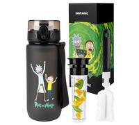 Warner Bros Rick & Morty Drinking Bottle Tritan Water Bottle BPA Free Reusable for School Sports Fitness Gym Easy Closure Gift for Men Women and Children Rick & Morty 600 ml