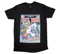 Warner Bros Tom & Jerry Batman Comic T-Shirt in Black | Size: 2XL Warner Bros Black 2XL