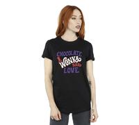 Warner Bros Women's Chocolate Bar Love Cotton Boyfriend T-Shirt in Black | Size: 5XL Warner Bros Black 5XL