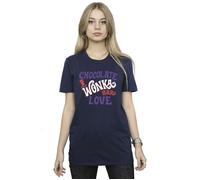 Warner Bros Women's Chocolate Bar Love Cotton Boyfriend T-Shirt in Navy | Size: Small Warner Bros Navy S