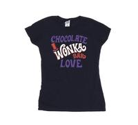 Warner Bros Women's Chocolate Bar Love Cotton T-Shirt in Navy | Size: XL Warner Bros Navy XL